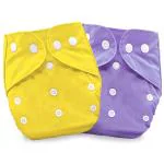 Bembika Multicolor Polyester, Plastic Baby Pocket Cloth Diapers With Double Gusset For Kids (Pack Of 2)