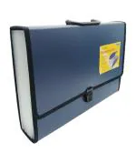 GOLD LEAF Plastic Navy Blue Jumbo Expanding File Folder, Strong Handle and Lock, 26 Compartments