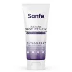 Sanfe Instant Spotlite Mask For Dark Underrams, Neck & Body| Dark Patch Removal Wipe-Off Cream in 10 Minutes | For Detanning, Anti Aging & Skin Tightening | Glycolic & Kojic acid with Charcoal 100g