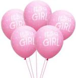 RG Accessories Pink Printed Its A Girl Printed Balloon For Baby Shower (Pack Of 49)