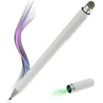 iAccessories 2 Way Magnetic Stylus Pen with Fiber and Silicone Fine Point Disc Tip for all Touch Screens Devices IOS, Android Mobile Phones, Tabs, Pads - White