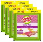 Scotch-Brite Sponge Wipe, Kitchen Cleaning Sponge, Reusable, Multi-color, Easy to use (5N, Pack of 4)