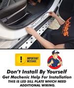 FABTEC Car Door Foot Step Sill Plate with Mirror Finish LED Car Sill Plate Compatible with Tata Nexon Car (Set of 4 PCS, Blue)