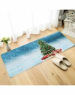 Status Christmas Tree Print Nylon 3D Printed Bedside Kitchen And Drawing Room Runner - 57 cm x 140 cm Pack of 1