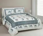 UNIQCHOICE 180 TC Blue Color Animal Printed King Size Bedsheet With 2 Pillow Cover(ELEG-24-Blue)