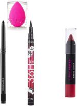 BINGEABLE...ENJOY THE DIFFERENCE Hda36H Pen Eyeliner Black Kajal 1 Crayonlipsticks (Set Of 4)