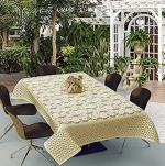 Easttardomm Center Table Cover Floral Print Polycotton Center Table Cover 4 Seater Table Cloth Premium Rectangular Center Table Cover Kitchen Dining Room Restaurant Hotel Decor, 40 x 60 Inches, Cream