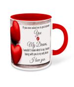 Whats Your Kick 1 Year Happy Anniversary Printed Red Ceramic Coffee Mug 325 ML