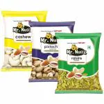 Mr.Nuttz Dry Fruits Combo Pack-Cashews, Pistachios & Raisins 150g (Kaju, Pista & Kishmish) 50g each