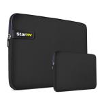 Starnv 14 inch Laptop Sleeve With Pouch Neoprene Fabric ( Black ) Dust Proof Laptop Bag Cover