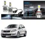 Feelitson White Car C6 H4 Compact Design 36W/3800Lm Led Headlight For Skoda Rapid (Pack Of 2)