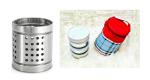 Blue Wonder Stainless Steel Cutlery Holder With 4 Pcs Round Lunch Box and (Multicolour, Pack of 2)