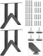 Ventuos Metal Furniture Legs 28 Inch Adjustable DIY Coffee Table Furniture Bench Industrial Cast Steel Coffee Table Legs 2 PCS Black (18