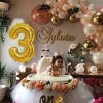 Festiko 3rd Birthday Decoration For Girls Combo, 3rd Birthday Decoration Kit For Girls, 3rd Birthday Balloons For Decoration (3rd Birthday Gold)