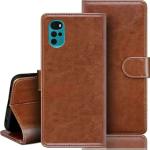 Slugabed Flip Cover for Motorola G22 | Magnetic Closurer| PU Leather Magnetic Wallet Back Cover Case (Brown)