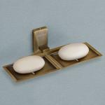 Plantex 304 Grade Stainless Steel Double Soap Dish/Soap Case/Soap Storage for Bathroom Accessories - Crystal (Brass Antique)