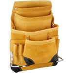 Pahal Tool Belt Leather Heavy Duty Pouch Apron With Suspender For Men Women Carpenter Electrician Yellow L12inch x W10inch