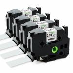 HAIDERY HARDWARE AUTM Labelife White Compatible Label Tape Replacement for Brother P Touch Label Tape Laminated Tze-251 Tze Tz Tape for Brother P Touch PTD600 PTP-710BT PTP750W Label Maker, (1inch x 8 m) ( Pack of 4)