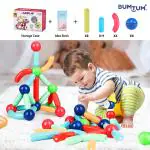 Bumtum Magnetic Sticks 32 Pcs |building Blocks Educational Stem Learning Magna Tiles With Balls For Kids Age 3+ Year