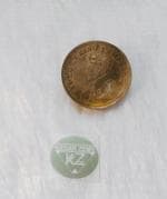 Kesar Zems White One Rupee Coin For Puja