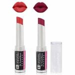 Krayons Ultimate Moisturizing Matte lipstick Waterproof Long lasting Indian Red Plum Pink 3.5gm Each Combo (Pack of 2)