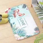 KATHIYAWADI Door Mats for Home Entrance, Outdoor Door Mats Welcome Doormat, Water Absorbing Non Slip Floor Bathroom Mat, Quick Drying Water Soft Super Absorbent (Flamingo Love Door Mat) (40 * 60)