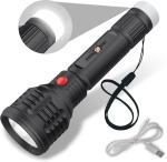 Pick Ur Needs Rechargeable Long Range Torch Super Bright Light For Widely Used 6 hrs Torch Emergency Light (Black)