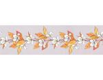 WallDesign Décor Border Sticker Lily Flowers & Leaves (5.25 inch width by 20 ft length) For Bedroom, Living, Kitchen