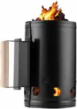 Flexer BBQ Charcoal Chimney Starter Briquette Coal Fire Starter, Black