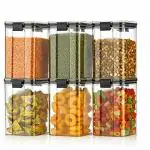 BM INTERNATIONAL Unbreakable Plastic Kitchen Containers Set Kitchen Organizer Transparent Storage Containers for Kitchen Airtight Masala Box Spice Box 1100 ML Set of 6