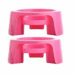 MADHULI Multipurpose Pink Plastic Pot Stand (Pack Of 2)