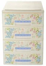 Nayasa Tuckins Deluxe No. 14 Plastic Storage Drawer, 4 Drawers, White, Rectangular, Set of 1