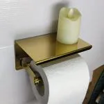 BATH GURU Gold Glossy Stainless Steel Toilet Tissue Paper Napkin Roll Holder