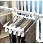 PLEXUS Stainless Steel Foldable Hangers For Clothes Hanging Multi-Layer Multi-Purpose Pant Hangers For Wardrobe Magic Foldable Hanger ,Multipurpose Hanger Organizer Steel