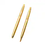 Auteur Exclusive Premium 1530 Gold Platted Ball Pen & Roller Ball Pen With Golden Clip Gift Set | Stylish Designer Pen For Men & Women, Elegant Pen For Gift , Festival Gifts