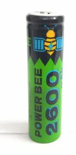 KP ORIGINAL BATTERY Power BEE 18650 3.7V 2600 mAh Li-ion GPS Battery | 3.7V Lithium Ion Battery for DIY Projects LED Light Bluetooth Speaker Emergency Light Project Work Industrial Equipment with Button top Pack of 1