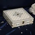 Riwaz White Flower Empty box Design Dry Fruit Premium Gift Box | Premium Gift Hamper | Handmade luxury gift box| Diwali Dry Fruit Gift Box 6ss