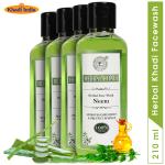 Herbal Khadi Natural Neem & Tea Tree Herbal facewash Purifying Skin (Pack of 4) 840 ml