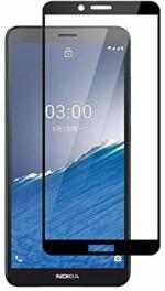 Accessories Kart Black Edge To Edge Tempered Glass For Nokia C3