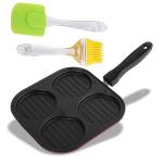 Linasha Heavy Duty Aluminium Non Stick 4 Cavity Pan Cake Pan Silicone Brush Combo Set Durable Uthappam Maker Idli Maker Spatula Cookware Set Pack Of 2