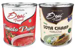 Desi Treat Tomato Puree 825g + Desi Treat Veg Soya Chaap 800g Combo