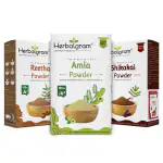 Herbal gram Organic Amla Reetha Shikakai Powder for Hair Care Mask Cleanser 100gm each total 300gm