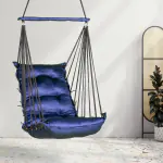 Curio Centre Blue Velvet Soft Cotton Hanging Hammock Swing for Adults 58 x 46 x 216 cm