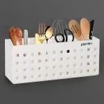 Plantex ABS Plastic Multi-Purpose Magnetic and Shelf-Adhesive Storage Box for Kitchen/Fridge Organizer Storage Rack/Spice Rack for Kitchen - Pack of 1 (APS-KM5102-White)