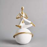 LETS CATCH UPP White Resin Yoga Girl Statue Sculpture for Home Decor | Figurine Ornament for Living Room, Study, or Bedroom | Desktop Decoration | Showpiece | Ideal Gift | 9.5 Inch (Yoga 2)