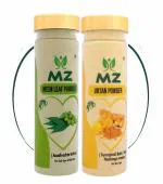 MGanna MZ Natural n Pure Neem Powder And Bridal Ubtan Powder for Pimple Free Clear Skin and Anti Aging N Tan Removal And Hair Growth - Pack Of 2