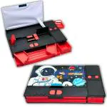 S4SQUARE ENTERPRISE Plastic Jumbo Size Multi-Functional Astronaut Theme Pencil Geometry Box with Integrated Sharpner for Boys Girls School Kids