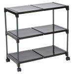 YMRR 3 step Multipurpose Rack with wheels - Color Black