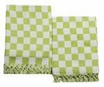 Tharunsha Elite100% Pure Cotton Bath Towel Size 30/66inch (76/167cm) Towel for Men and Women, Pure Cotton Checkered Bath Towels (Green) Set of 2