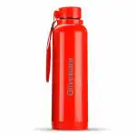 SOPL-OLIVEWARE Aura Insulated Steel Bottle, Pack of 1 (690ml), Keep Hot & Cold for Long Hours, Strap for Easy Carry (Red)